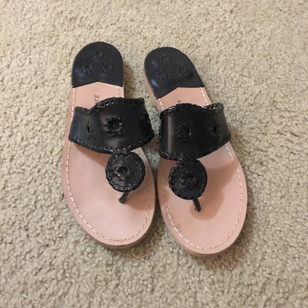 Black Jack Rogers Palm Beach Sandals